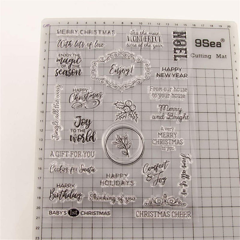 arriettycraft Merry Christmas Happy New Year Happy Birthday Verses Phrase Clear Stamps for Christmas Cards Making Decoration and Scrapbooking Rubber Stamps for Craft - Image 3